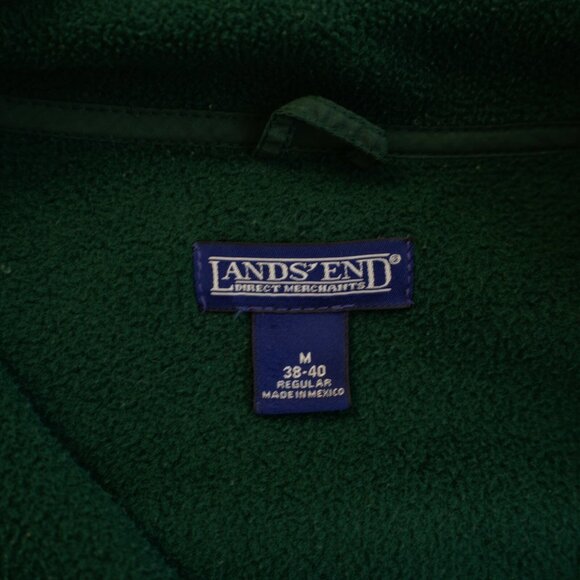 Land's End Polartec‎ Fleece Full Zip Green Medium 38/40 Sweater Mock Neck - Picture 7 of 10